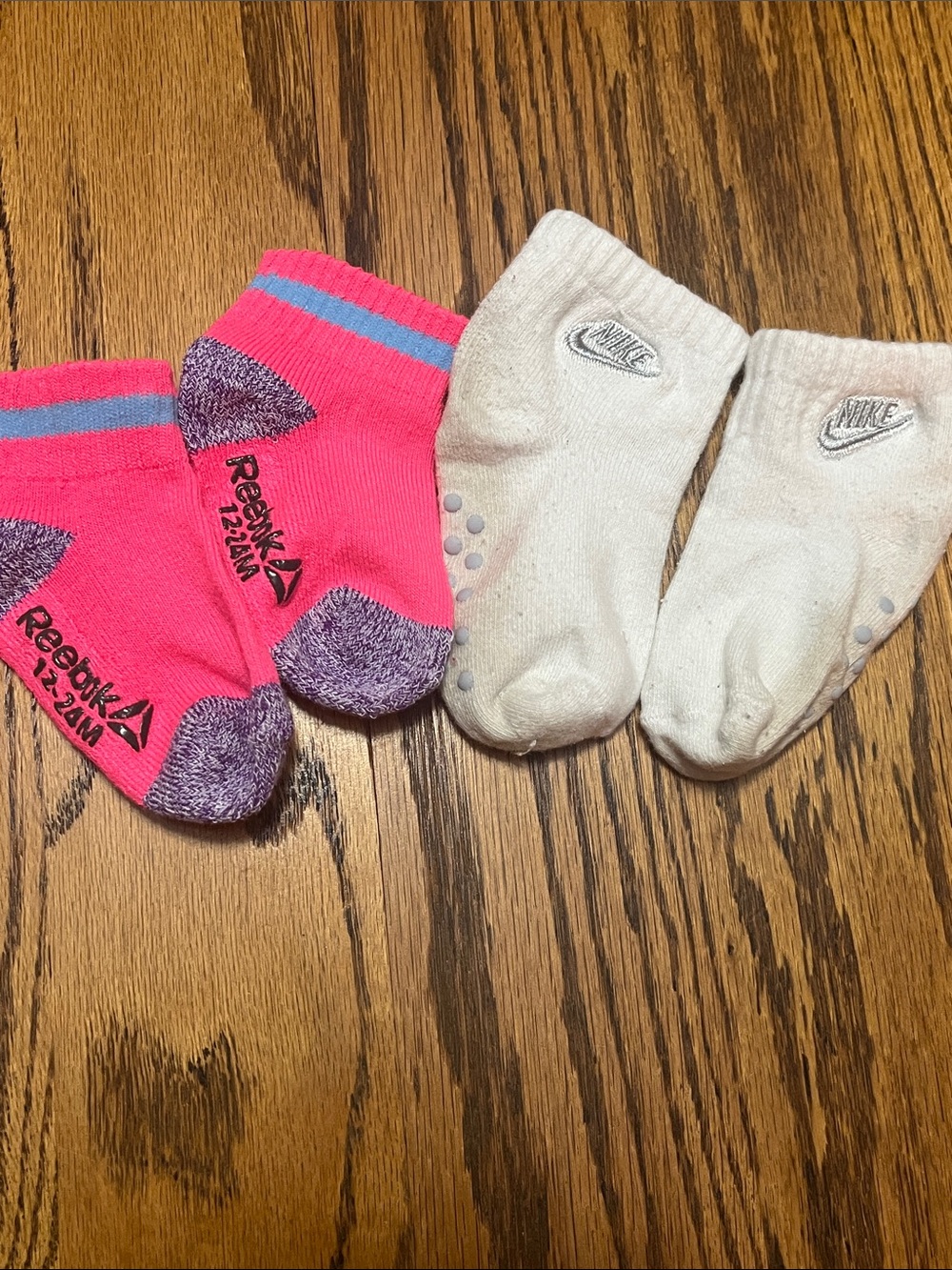 Reebok & Nike Kids No-Show Sock Set - Pink and White